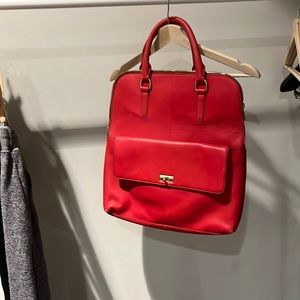 J. Crew Red Leather Handbag